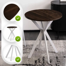 Stół LAUREN 60 cm Orzech/Biały