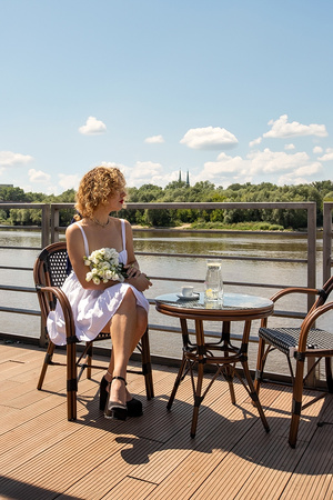 Krzesło ogrodowe CAFE PARIS ARM brązowe   rattan