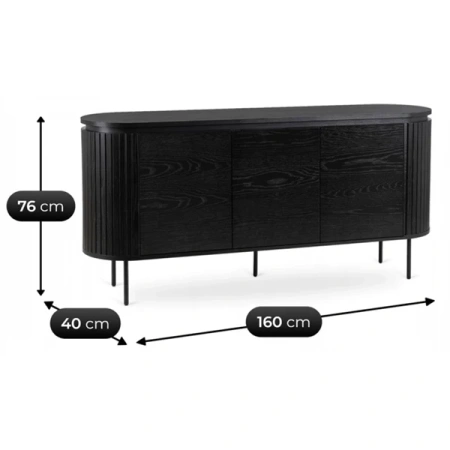 Komoda Trzydrzwiowa BECK 160 cm Czarna