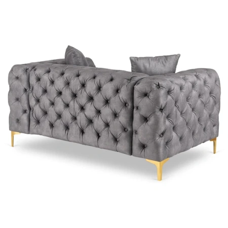 Sofa SORRENTO 2S Dwuosobowa Szara Welurowa