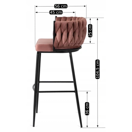 Hoker FLORES Różowy Welurowy