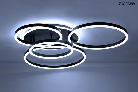 MOOSEE lampa sufitowa / plafon RINGS 5    czarna