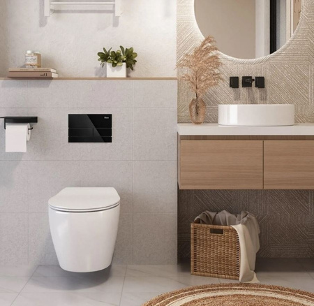 PRZYCISK DO STELAŻA PODTYNKOWEGO T GLASS BLACK