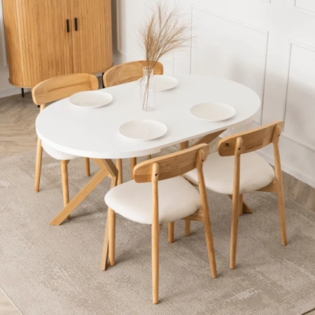 Stół LUGO 90-190 cm Biały/Dąb