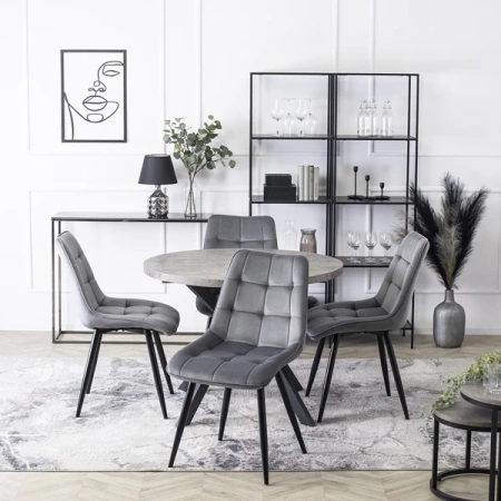 Krzesło RIO Szare Welurowe