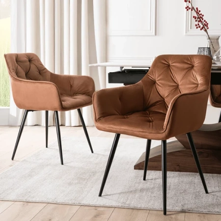 Krzesło MODESTO Rude Welurowe