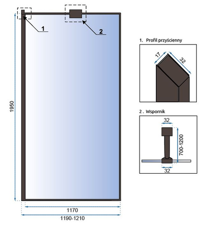 ŚCIANKA PRYSZNICOWA BLER 90