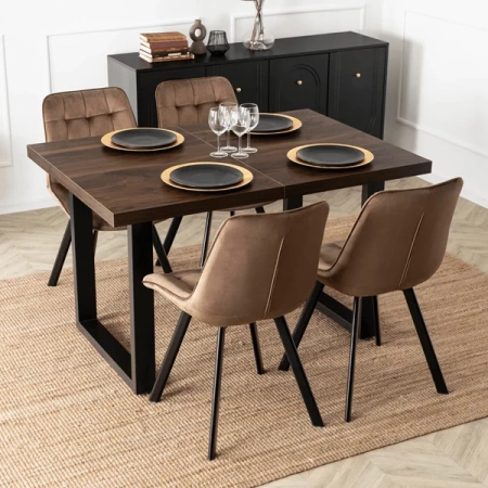 Stół TOMAS 130-230 cm Orzech/Czarny