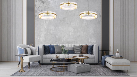 MOOSEE lampa wisząca SATURNUS 47 złota - LED, kryształ, stal szczotkowana