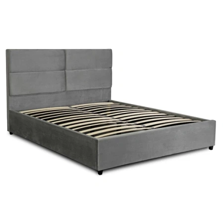 Łóżko 160x200 TULSA Welurowe Szare