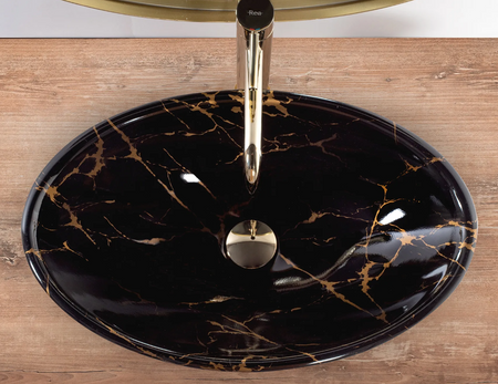 UMYWALKA PAMELA BLACK MARBLE SHINY - NABLATOWA