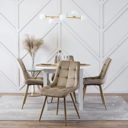 Krzesło RODRI Beżowe Welurowe