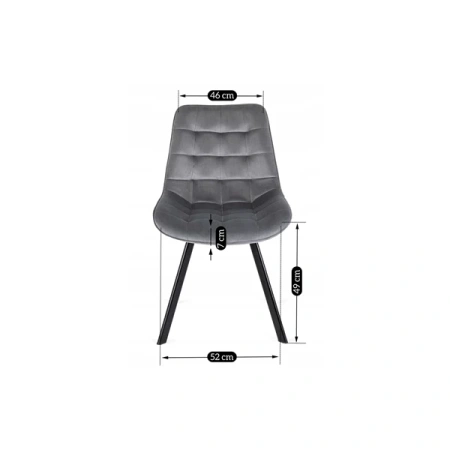 Krzesło RICK Szare Welurowe