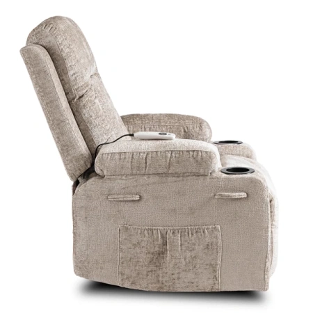 Fotel Masujący BOX Beżowy Welurowy