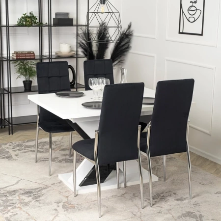 Krzesło MOLLY Czarne Welurowe