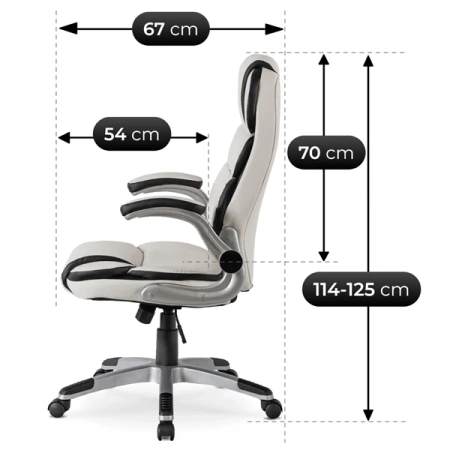 Fotel Obrotowy LIVERPOOL Biały Ekoskóra