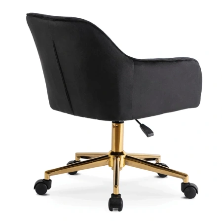 Fotel Obrotowy KONOR Czarny Welurowy