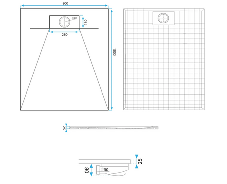 BRODZIK BAZALT CARRARA WHITE 90x120