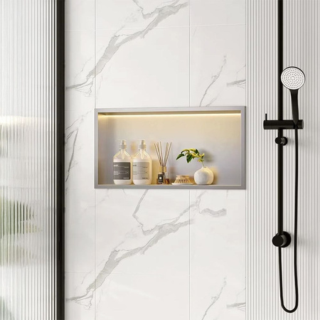 PÓŁKA WNĘKOWA LED 60x30x10 cm BRUSH