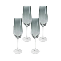 KARE komplet 4 kieliszków do szampana     DIAMOND SMOKE 365 ml