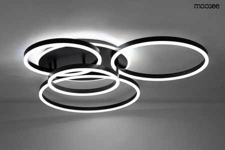 MOOSEE lampa sufitowa / plafon RINGS 5    czarna