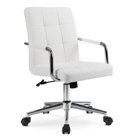 Fotel Obrotowy ASTRO Biały Ekoskóra