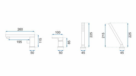 BATERIA WANNOWA 3-OTWOROWA GLEN CZARNA
