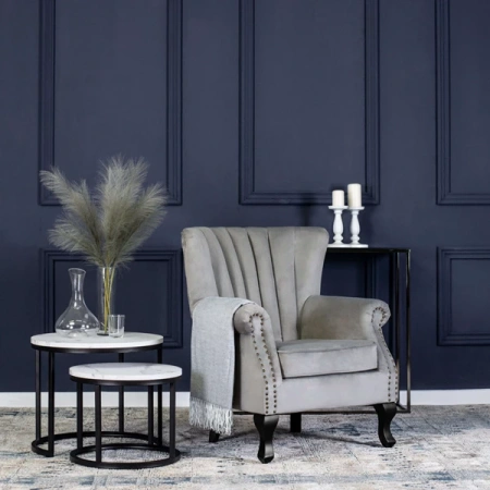 Fotel MALLO Szary Welurowy