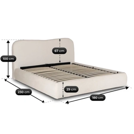 Łóżko 160x200 BRISTOL Kremowe Z Pojemnikiem