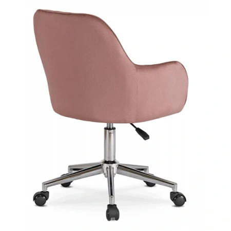 Fotel Obrotowy TOM Różowy Welurowy
