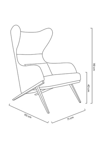 Fotel HAMPTON VELVET ciemny zielony -     welur, metal