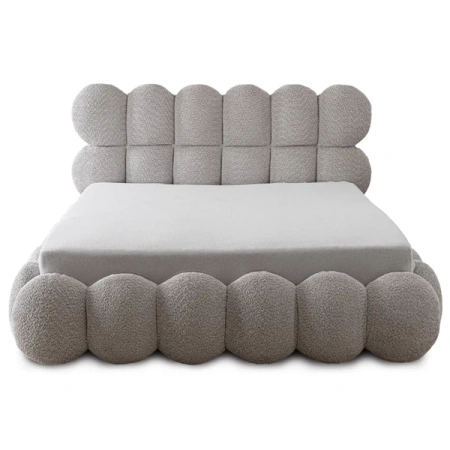 Łóżko 140x200 ANKARA Boucle Szare Z Pojemnikiem