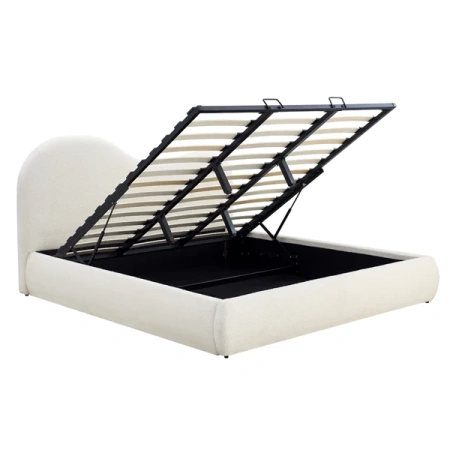 Łóżko 180x200 TALINN Boucle Kremowe Z Pojemnikiem