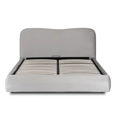 Łóżko 160x200 BRISTOL Szare Z Pojemnikiem