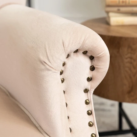 Fotel MALLO Beżowy Welurowy