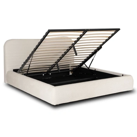 Łóżko 160x200 BRISTOL Kremowe Z Pojemnikiem