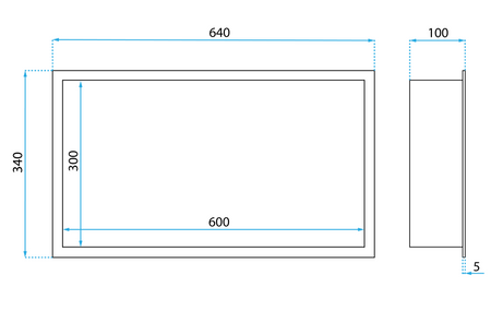 PÓŁKA WNĘKOWA LED 60x30x10 cm BRUSH GOLD