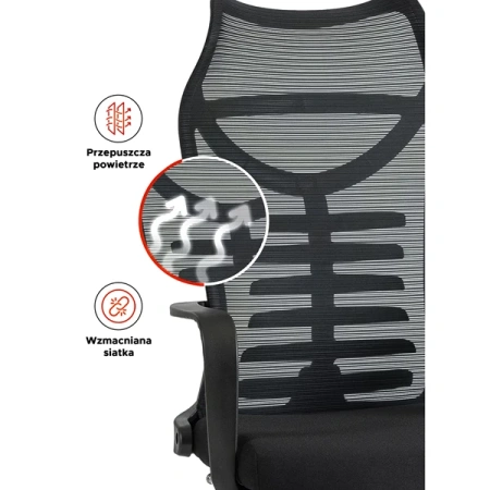 Fotel Obrotowy ACTON Czarny