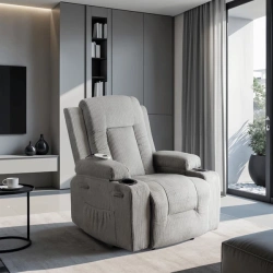 Fotel Masujący BOX Szary Sztruksowy