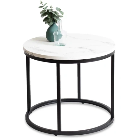 Stolik CONNY Biały Marmur/Czarny