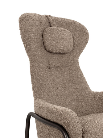 Fotel TEDDY GRAND z podnóżkiem ciemny     brązowy - stal