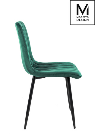 MODESTO krzesło LARA zielone - welur, metal