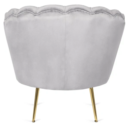 Fotel GRAND z Podnóżkiem Szary Welurowy