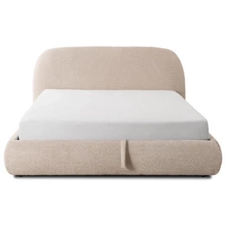 Łóżko 160x200 ROSSO Beżowe Boucle Z Pojemnikiem