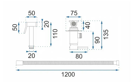 BATERIA BIDETOWA PODTYNKOWA LOOP LUNGO ZŁOTA SZCZO