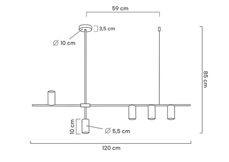 MOOSEE lampa wisząca MODERNO czarna