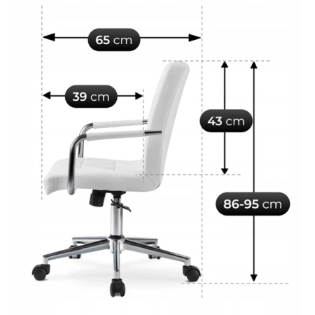 Fotel Obrotowy ASTRO Biały Ekoskóra