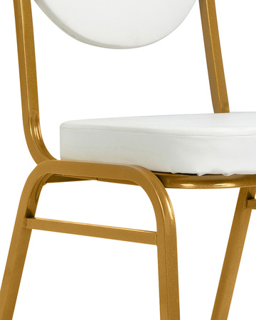 Krzesło bankietowe / konferencyjne        HESTIA białe / złote