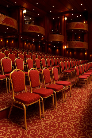 Krzesło bankietowe / konferencyjne HEROS  czerwone / złote