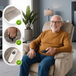 Fotel Masujący BRUCE Rozkładany Beżowy